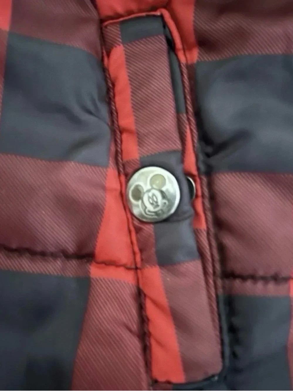 Buffalo Plaid Mickey Mouse Outfit Vest Long Sleeve Shirt Vest Size 2T Disney